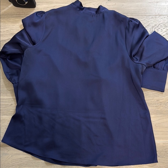 City Chic Blue Ruffled Relaxed Blouse - Picture 2 of 2